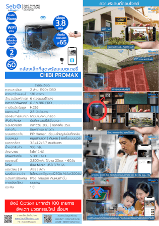 กล้องวงจรปิด SEBO CHIBI PROMAX WIFI กล้องจิ็ว พกพาข้างนอกได้_8